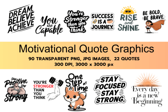 Download Motivational Quote Graphics Bundle Pack - Quote graphics Collection