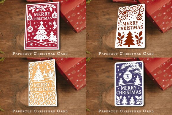 Download Papercut Christmas Card SVG Bundle - Card svg bundle Collection