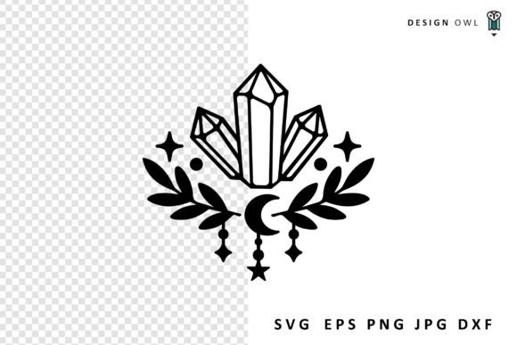 Download Crystals and Leaves - Spiritual SVG - Spiritual svg Collection
