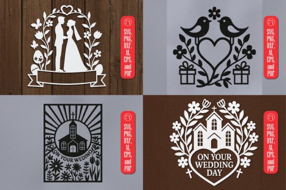 Download Paper Cut Wedding Card SVG Bundle - Card svg bundle Collection