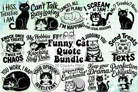 Download Funny Cat Quote Graphics Bundle - Quote graphics Collection