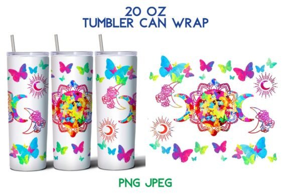 Download 20 Oz Tumbler Mandala &amp; Butterfly PNG - Butterfly png Collection