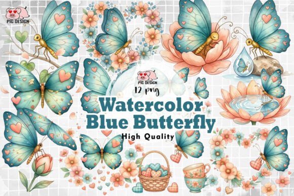 Download Watercolor Blue Butterfly PNG - Butterfly png Collection