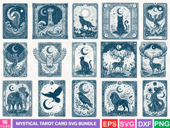 Download Mystical Tarot Card SVG Bundle - Card svg bundle Collection
