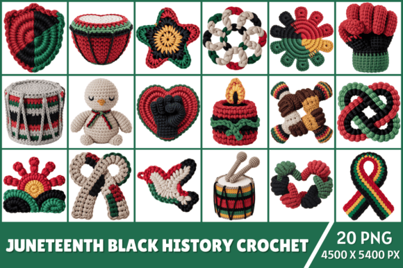 Download Juneteenth Black History Crochet PNG Bundle - Premium Resources